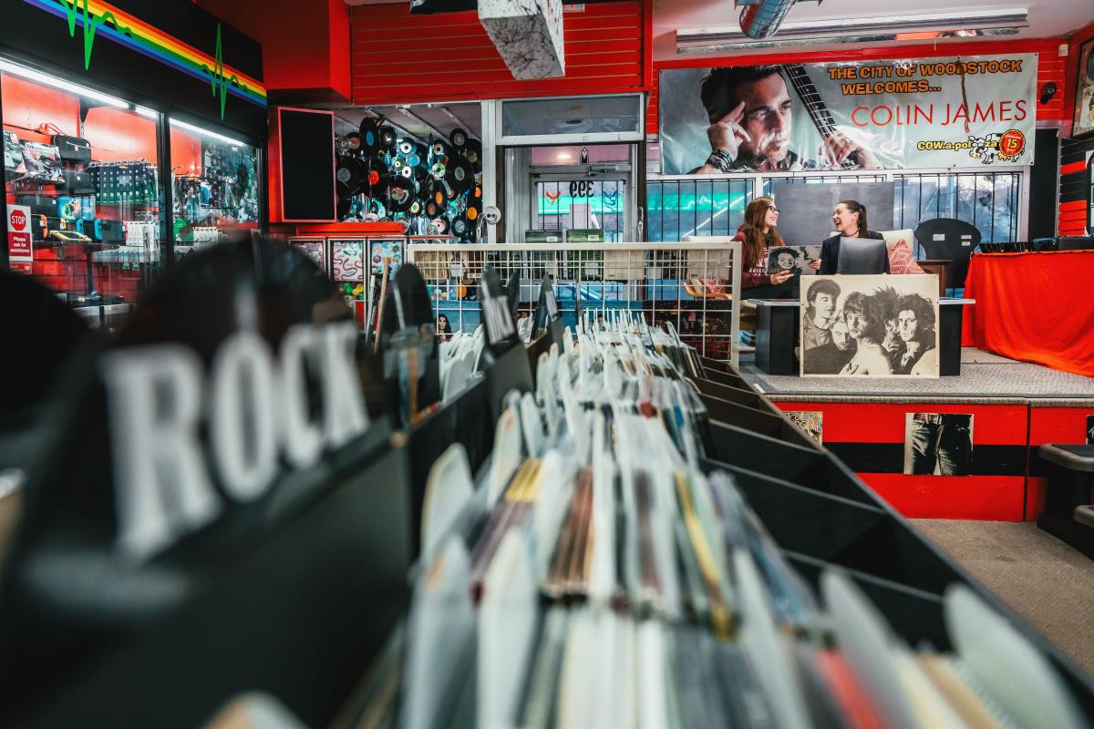 Exterior storefront of Record Works vinyl record shop